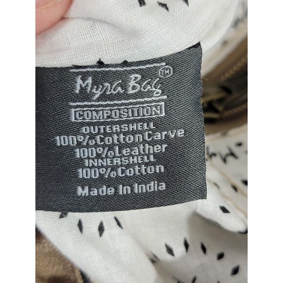 MW Myra Bags Hairon Flap Backpack‎ Purse Shoulder Hand Bag Recycled Canvas EUC - Picture 10 of 12